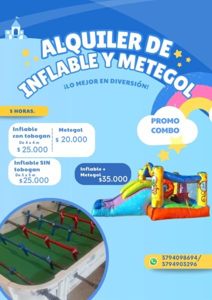 Alquiler de inflable y metegol